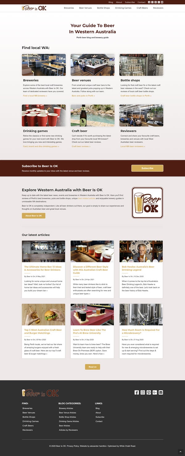 beer-is-ok-home-page Screenshot of Beer Is OK homepage.