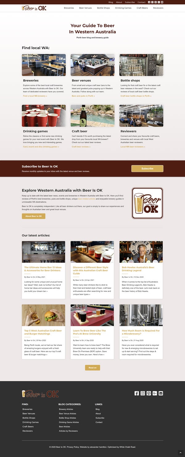 Screenshot of website.