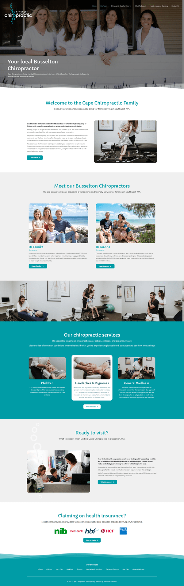 Cape Chiropractic website Cape Chiropractic website.