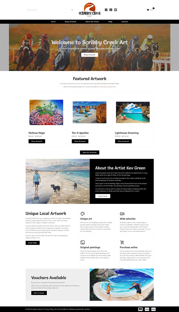 Scribbly Creek Art website design Scribbly Creek Art website design.