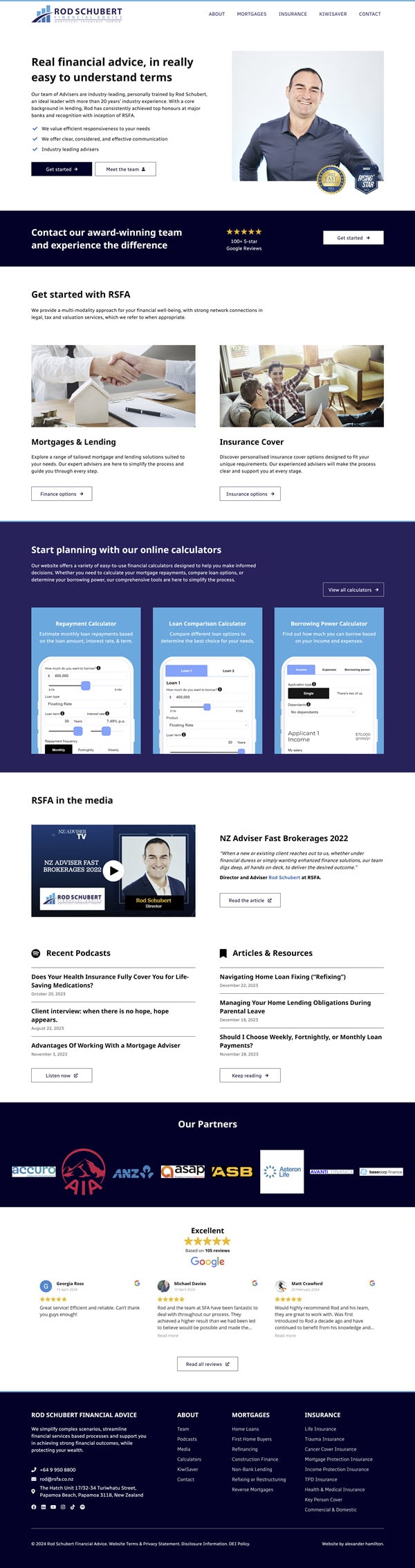 RSFA website design scroll. RSFA website design scroll.