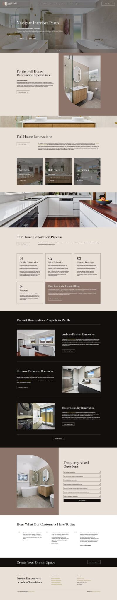 Navigate Interiors website design - alexander hamilton.